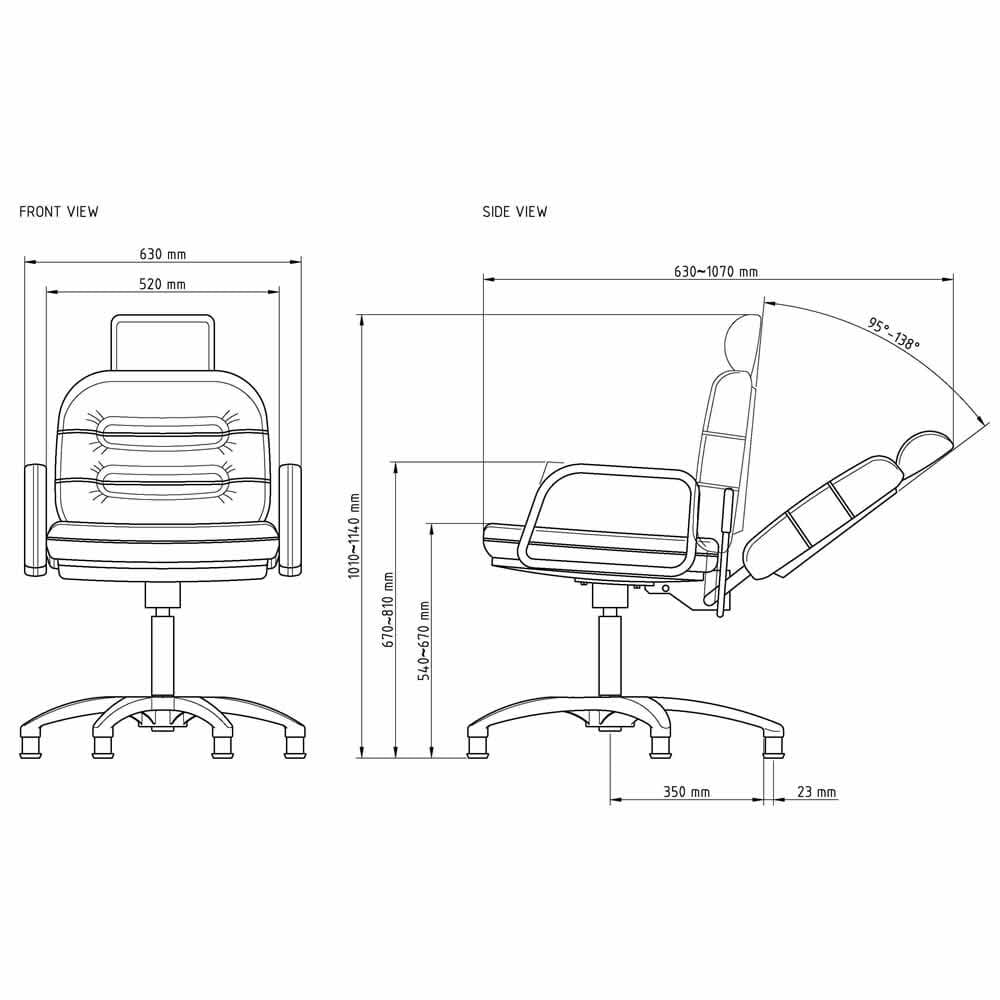 Wbx Comforto Gas Lift Reclining Chair Direct Salon Furniture