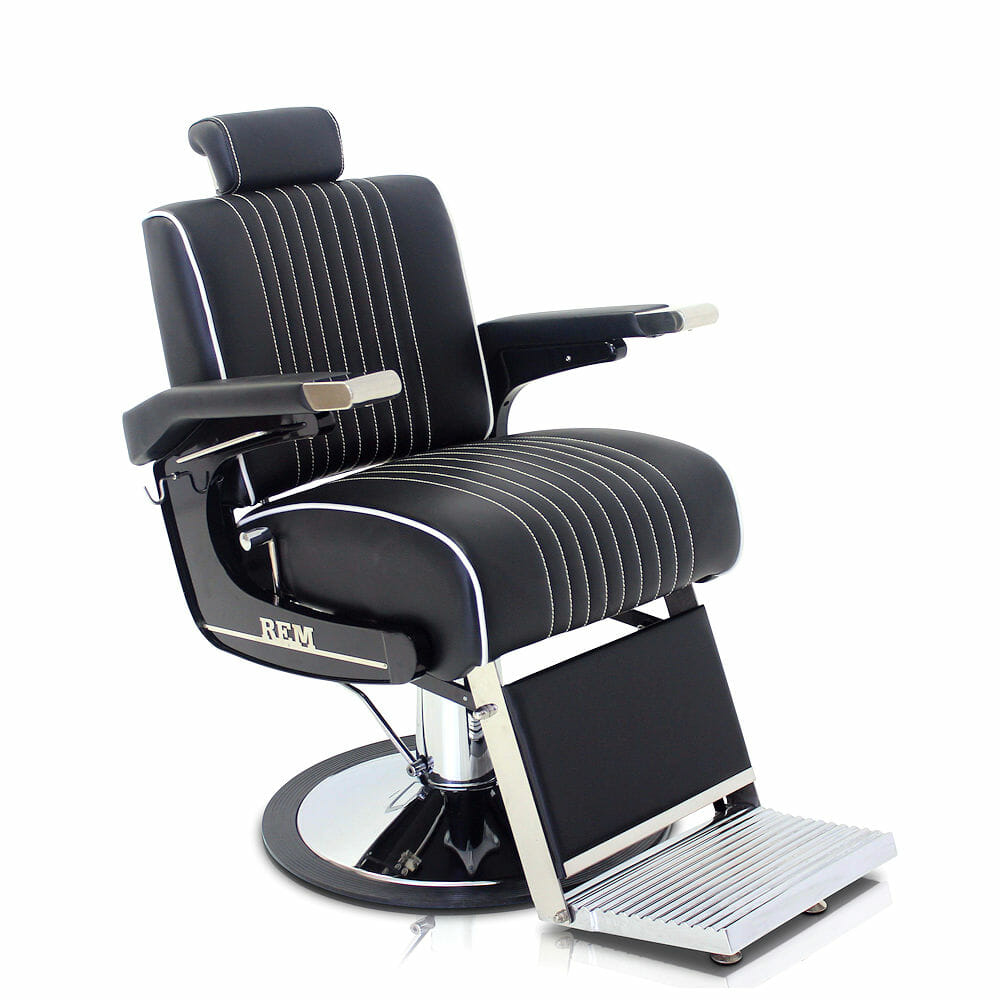 REM Voyager Black Barbers Chair. Direct Salon Furniture UK